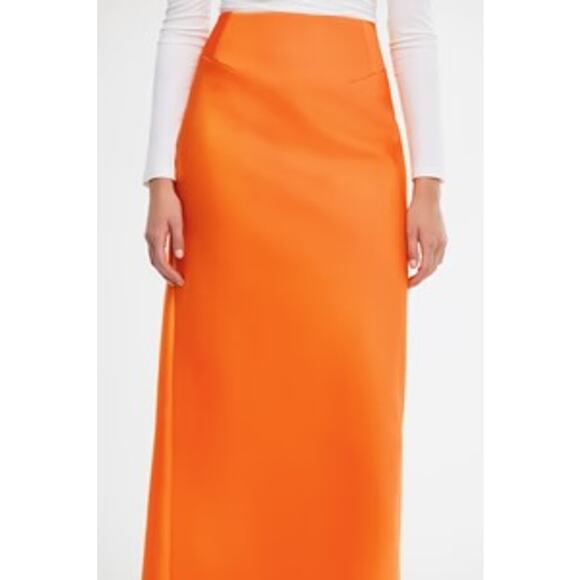 ACLER Balderstone Maxi Skirt AS2407174S-F1 Neon Tangerine Orange Scuba NEW US 4 - Picture 4 of 8